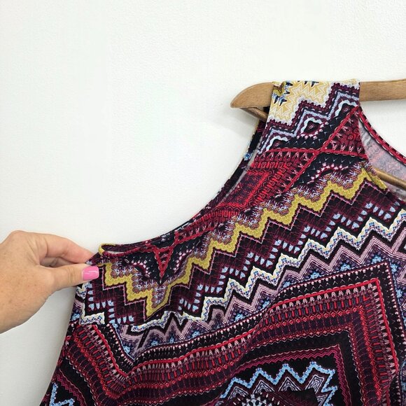 Jones Studio Sleeveless Aztec Swing Dress Womens Plus Size 2X Multicolor Chevron - Picture 6 of 11